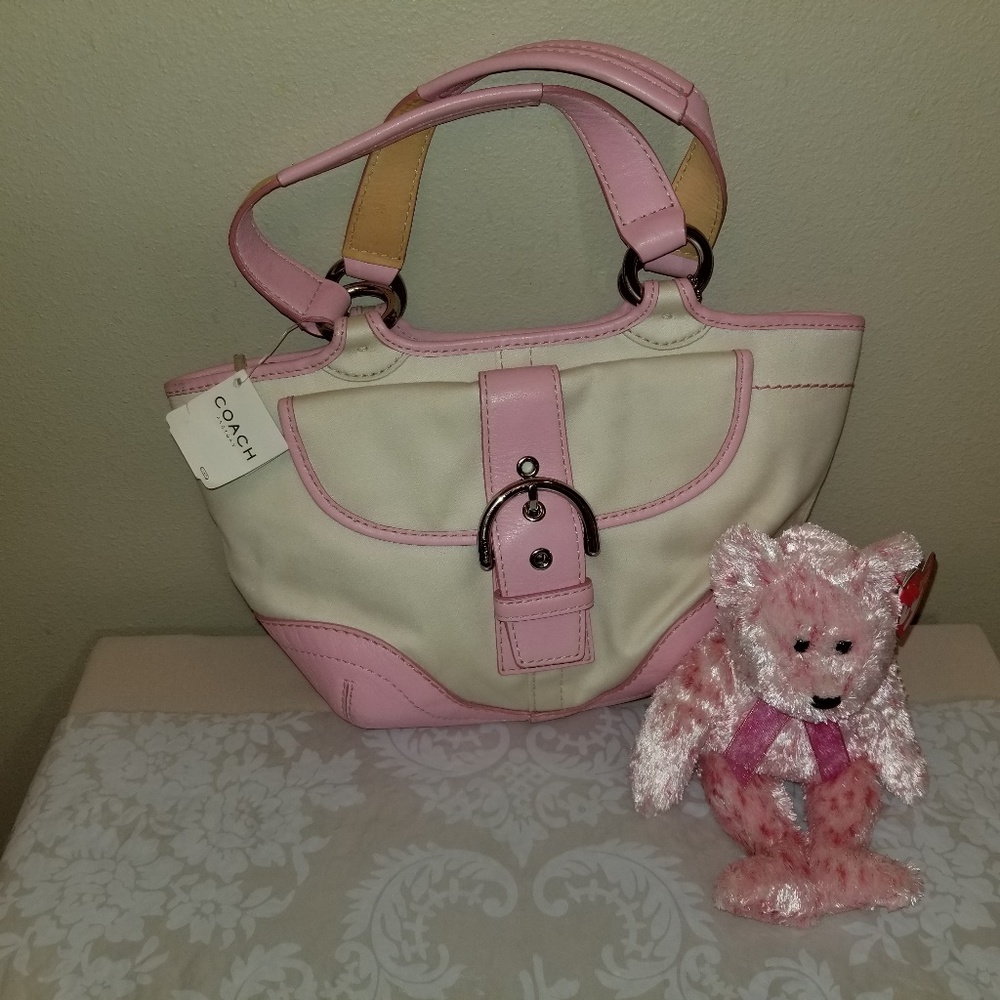 Coach Cream & Pink small purse